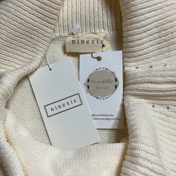 Boutique Fringe Sweater NWT. Size Medium. Cream Color. - Picture 2 of 3